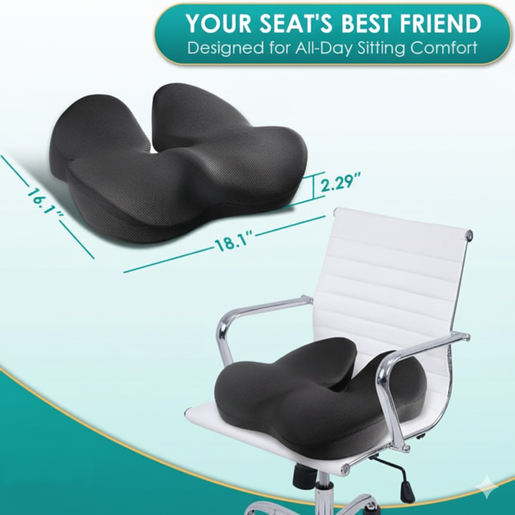 🎁 ErgoComfort Memory Foam Seat Cushion (50% OFF )